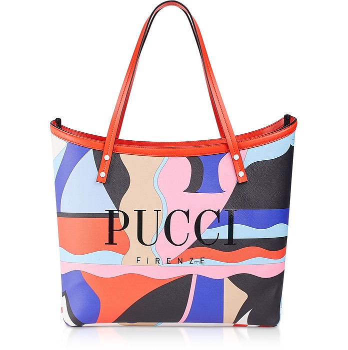 Emilio Pucci / エミリオ プッチ パープル Two Tone Canvas Large Tote 