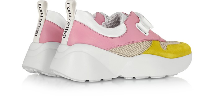 Emilio Pucci Pink & Lime Green Leather and Nylon Sneakers 35 IT/EU at  FORZIERI