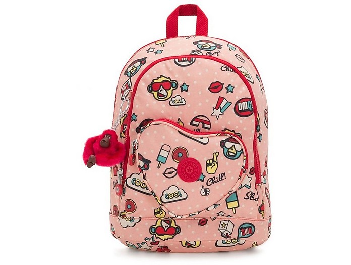 Pink Heart Print Baby Backpack - KIPLING