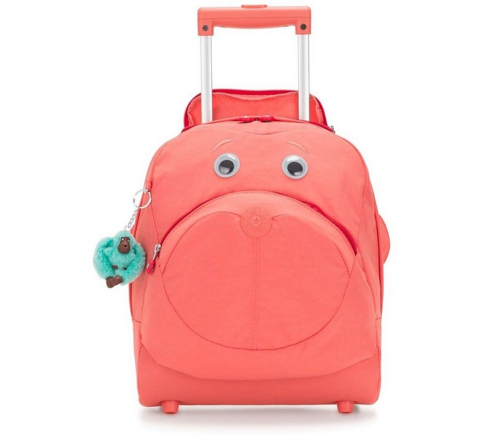 Peachy Pink Big Wheely School Bag for Kids - KIPLING