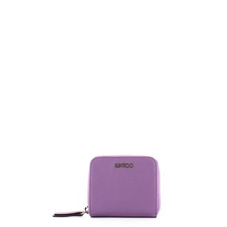 Dudubags Purple Leather Vertical Wallet w/Zip Pocket at FORZIERI