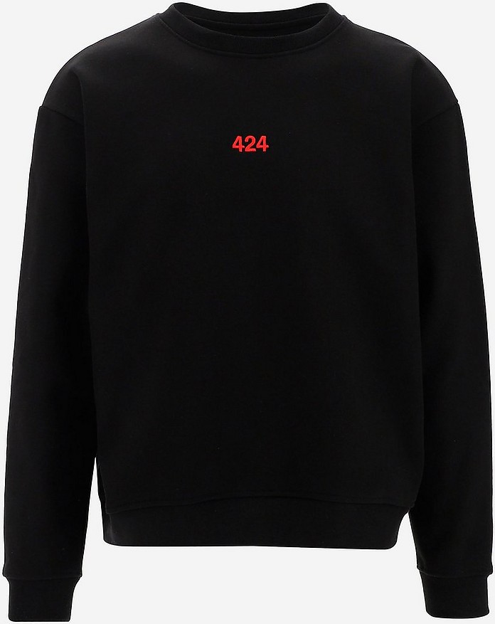 424 Black Cotton Men's Sweatshirt - 424