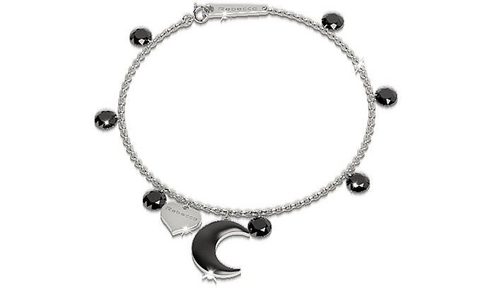 Lucciole Sterling Silver Bracelet w/Black Crystals - Rebecca / xbJ