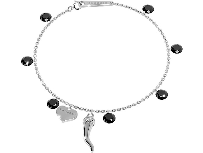 Lucciole Sterling Silver Bracelet w/Black Crystals - Rebecca / xbJ
