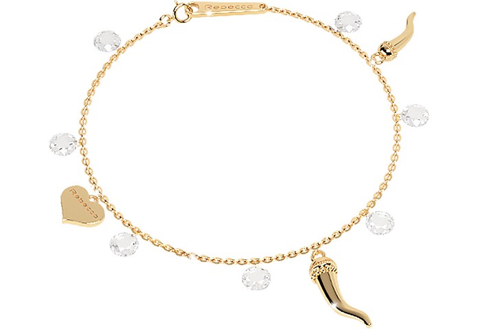 Lucciole Sterling Silver Gold Plated Bracelet w/Crystals - Rebecca
