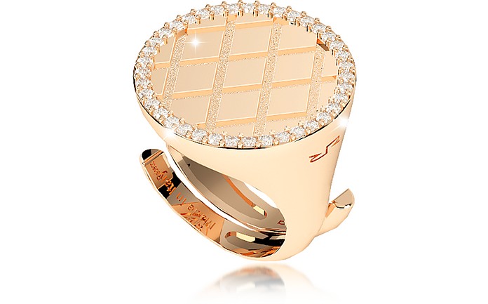 Melrose Yellow Gold Over Bronze Ring w/Cubic Zirconia - Rebecca