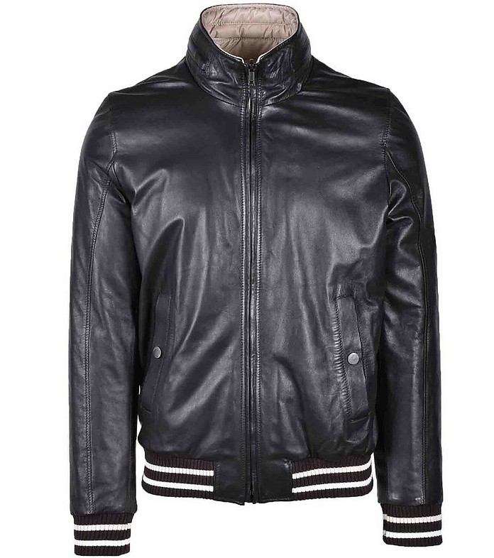 Men's Brown Leather Jacket - Roberto P Luxury