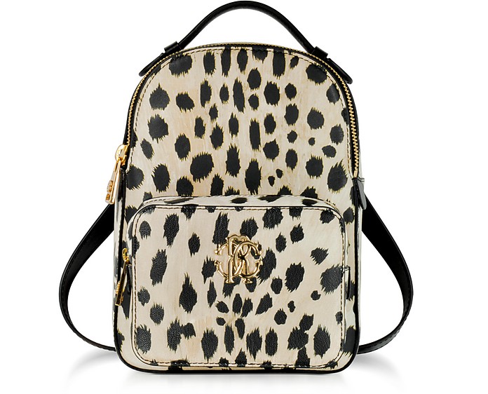 Roberto Cavalli Animal Printed leather Small Backpack at FORZIERI