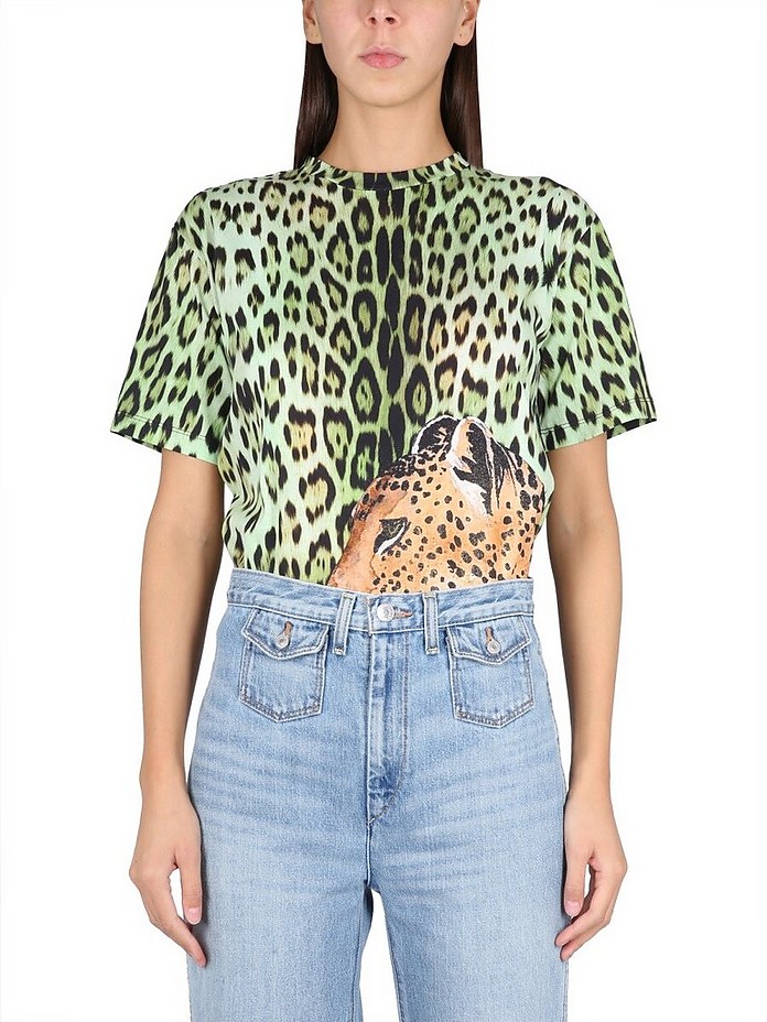 Jaguar Print T-Shirt - Roberto Cavalli