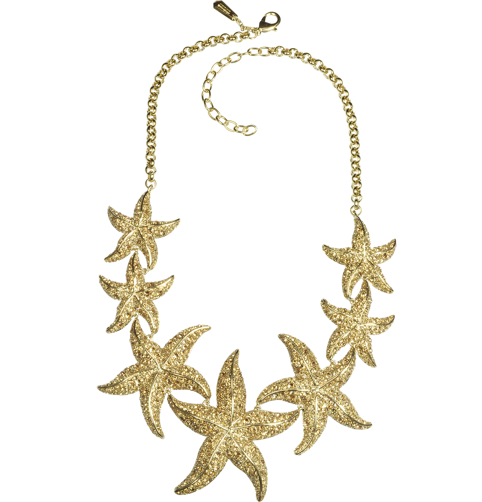 Roberto Cavalli Sea Life Gold Tone Metal Star Fish Necklace w/Crystals ...