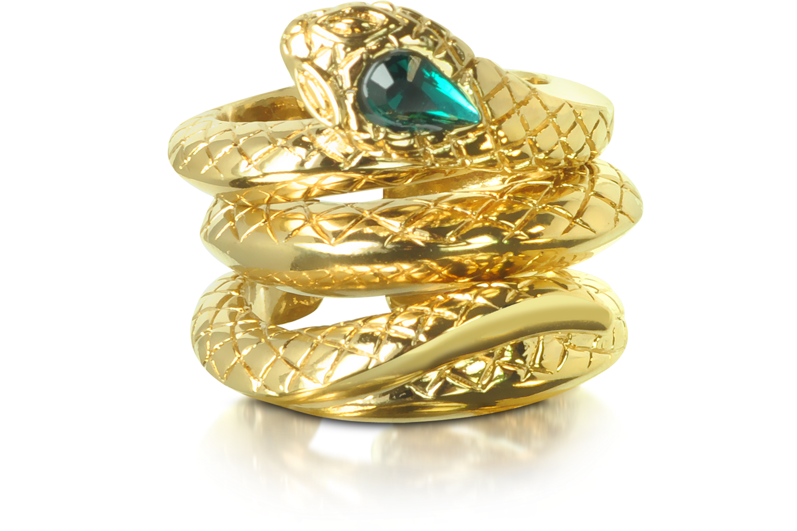 Roberto Cavalli Goldtone Snake 3 Piece Ring Set USA 7 | IT 14 | UK N at ...
