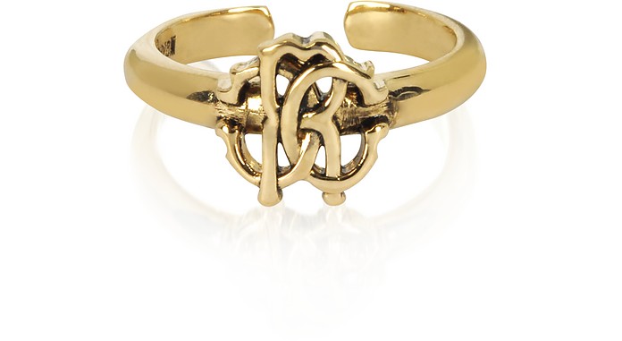 Polished Goldtone RC Icon Ring - Roberto Cavalli