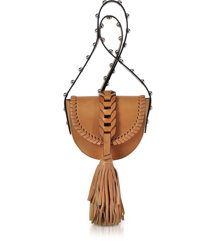 RED Valentino Natural Leather Crossbody Bag w/Oversized Tassel at FORZIERI