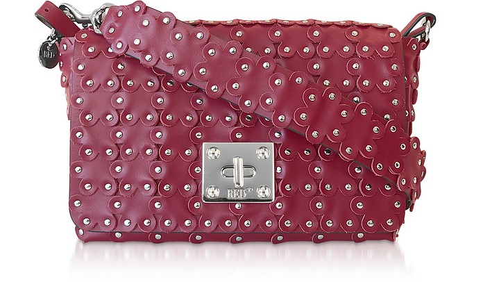 Flower Puzzle Leather Shoulder Bag - RED Valentino