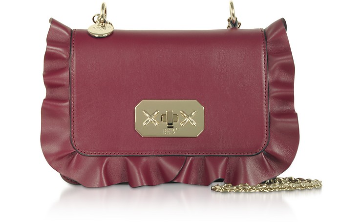 Rock Ruffle Borsa in Pelle con Rouches - RED V