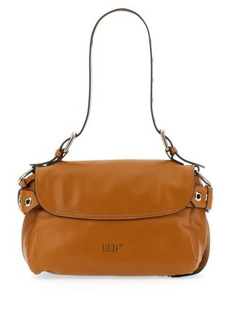 RED Valentino Nude Leather Small Ruffle Shoulder Bag at FORZIERI