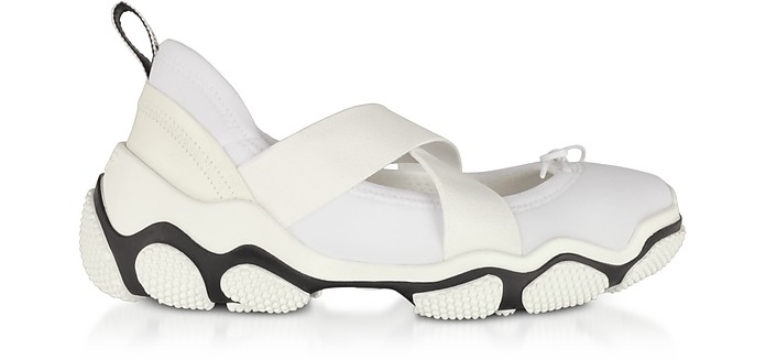 Pure White Nylon Criss Cross Sneakers - RED Valentino
