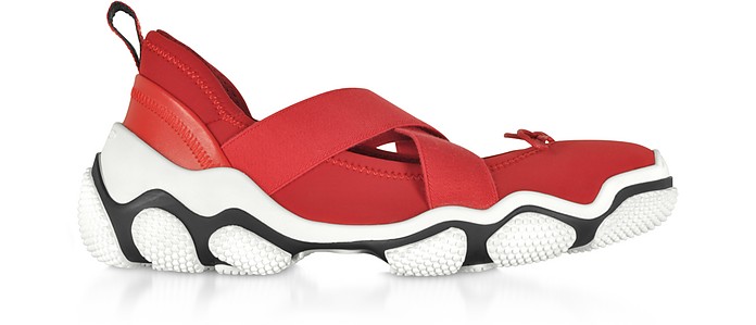 Flame Red Nylon Criss Cross Sneakers - RED Valentino