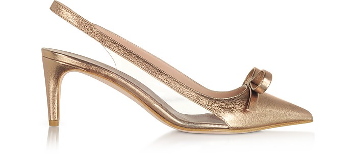Light Nude Bow Slingback Pumps - RED Valentino