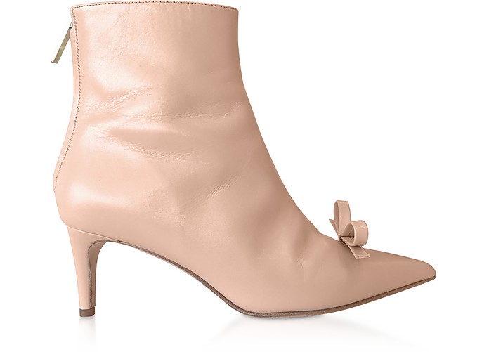 Skin Leather Bow Boots - RED Valentino