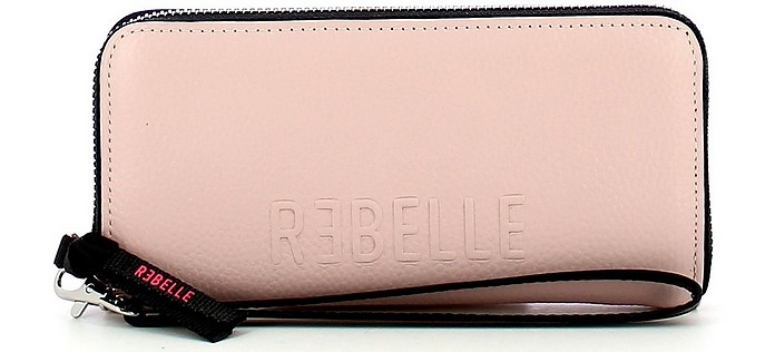 Pink Zip Around Women's Wallet w/wristlet - REBELLE