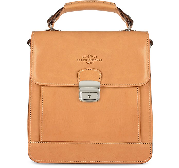 Sand Vegetable Tanned Leather Vertical Briefcase - Robe di Firenze