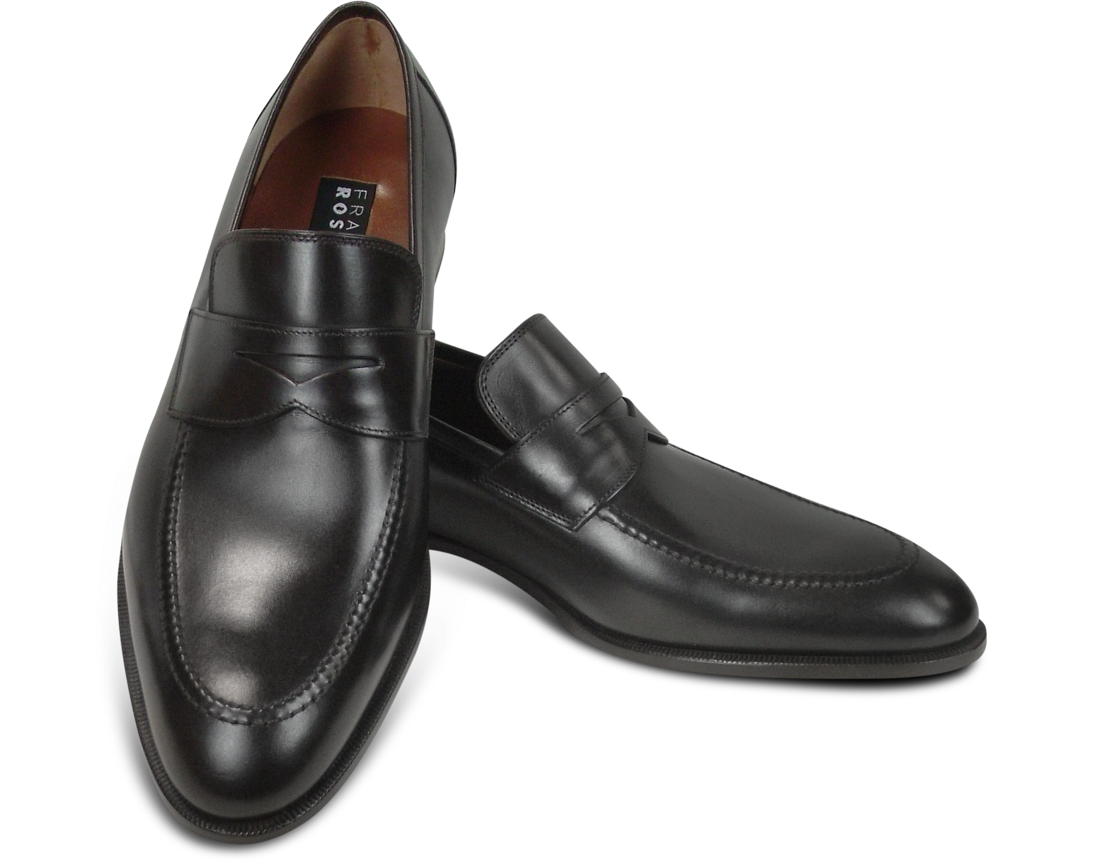 Fratelli Rossetti Black Calf Leather Penny Loafer Shoes 11 (12 US | 11 UK |  45 EU) at FORZIERI