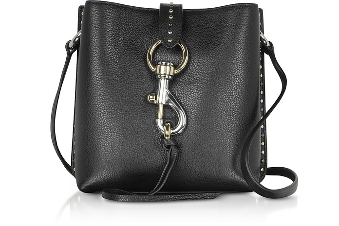 Megan Mini Black Leather Feed Bag with Studs - Rebecca Minkoff / xbJ ~Rt