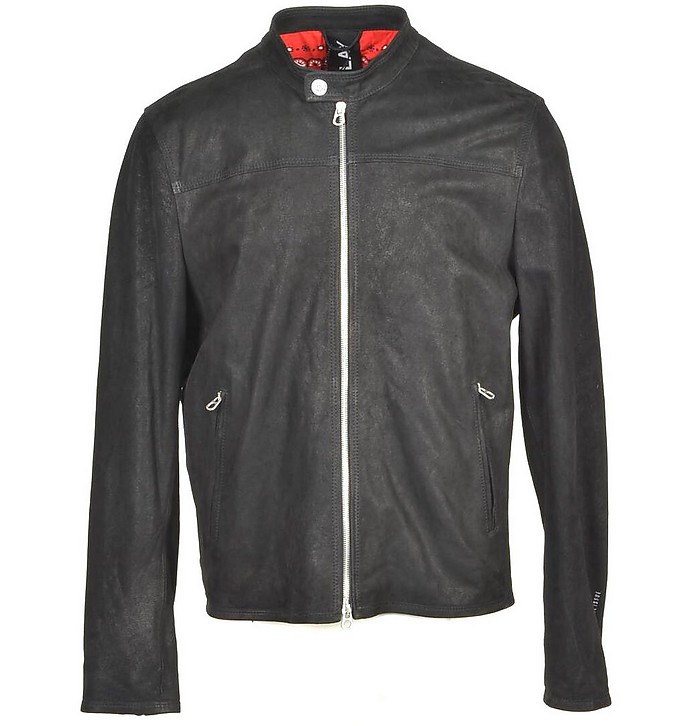 Men's Black Leather Jacket - Replay