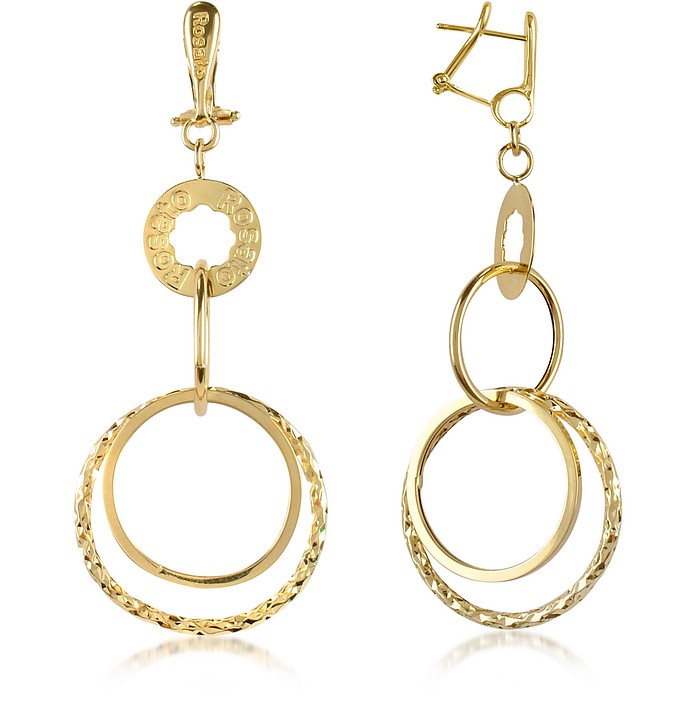 Allure - 18k Yellow Gold Round Drop Earrings - Rosato