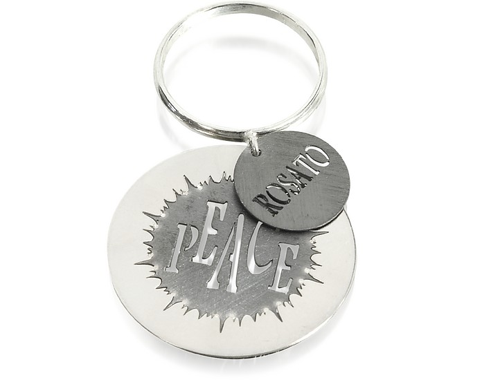 Peace Cut-Out Sterling Silver Charm Ring - Rosato