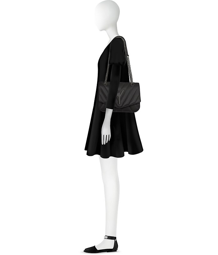 Shop Atelier V1 Designer Handbags Arcadia Quilted Leather Shoulder Bag In Noir / Noir 