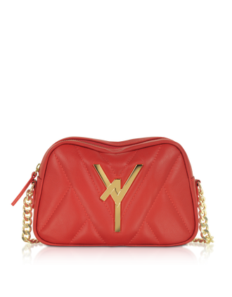 Balenciaga Red Quilted Leather B Camera Bag at FORZIERI