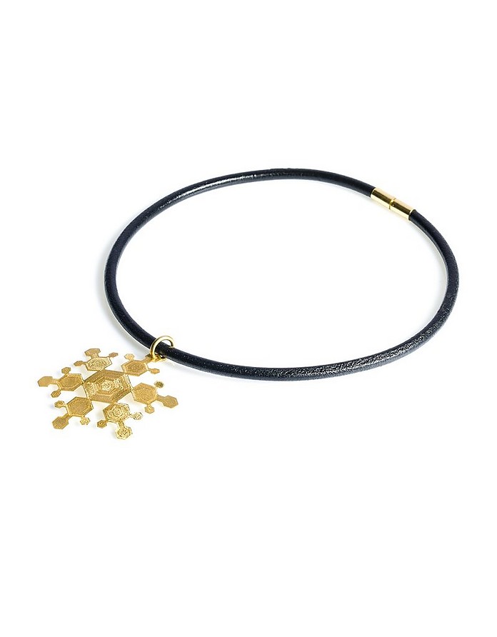 Frost Etched Golden Silver Necklace - Stefano Patriarchi / Xet@m pgAL