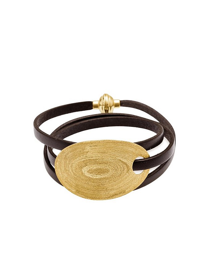Etched Golden Silver Wrap Bracelet - Stefano Patriarchi