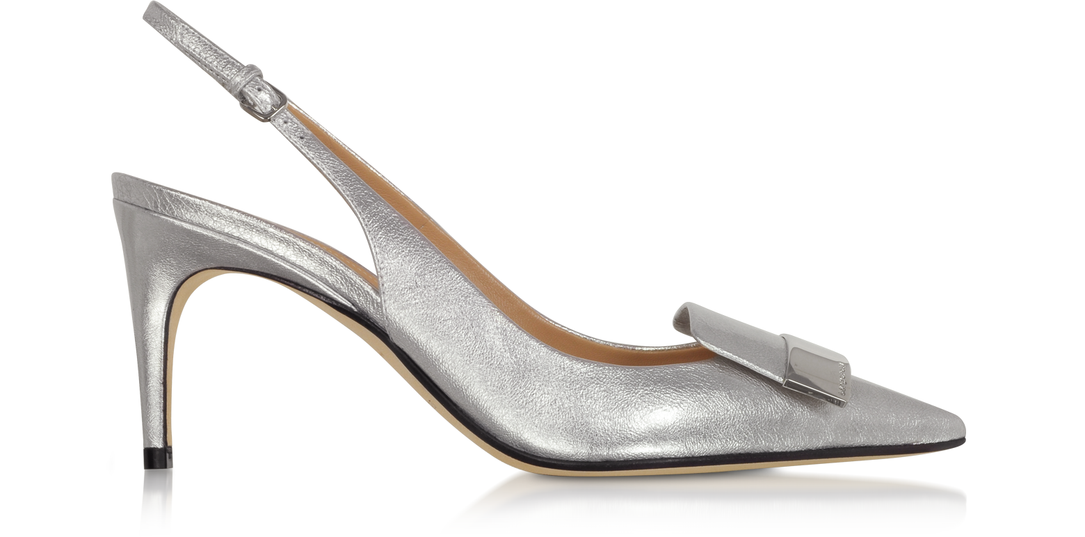 silver mid heels uk