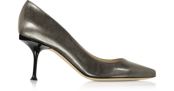 Glacee Anthracite Metallic Leather Pumps - Sergio Rossi