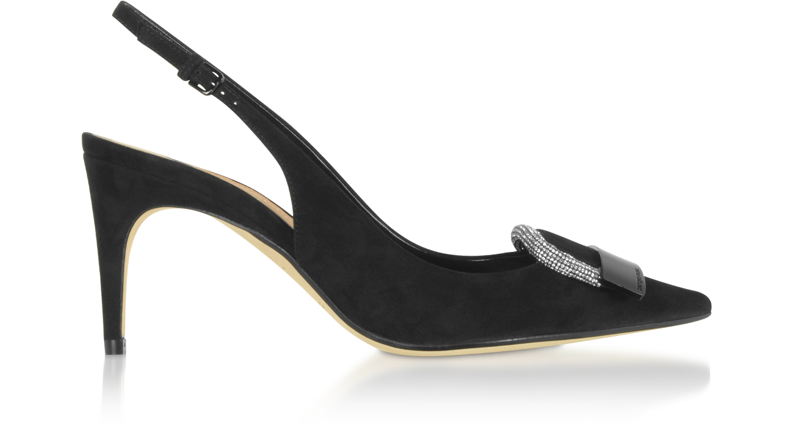 Crystal Slingback Sandals ブラック36 - サンダル
