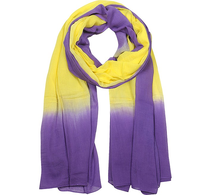 Purple and Yellow Cotton Stole - Mila Schön