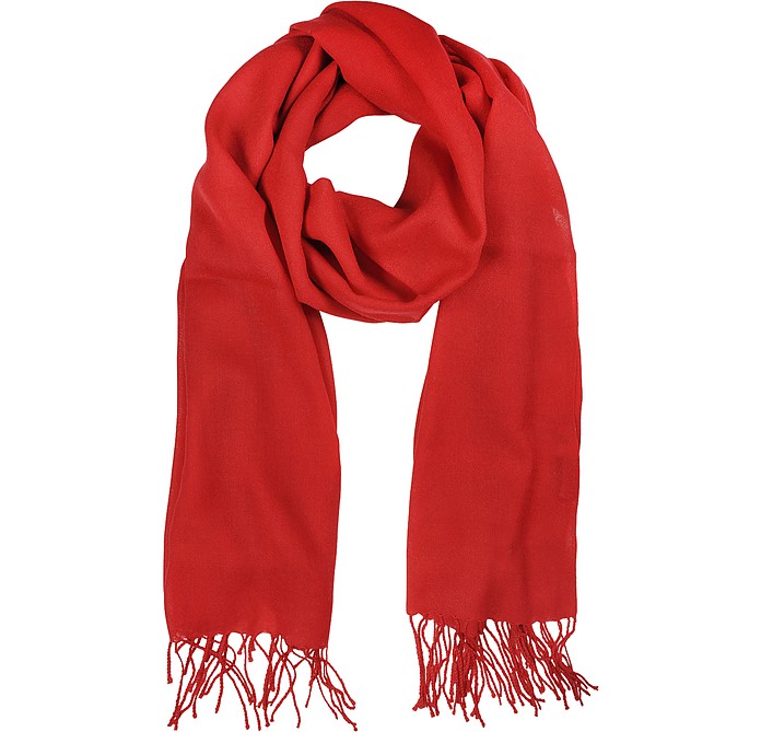 Red Wool and Cashmere Stole - Mila Schon