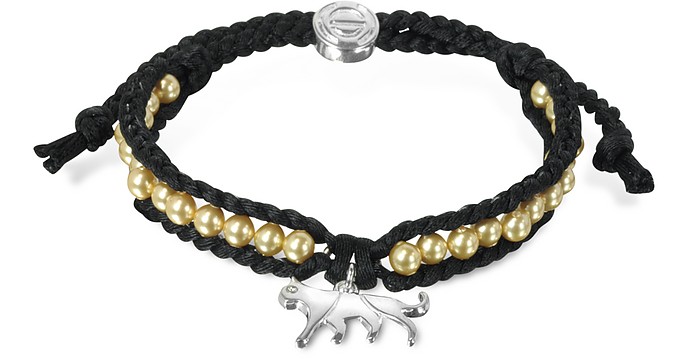 Jaguar Friendship - Armband aus Seide mit Anhänger - Sho London