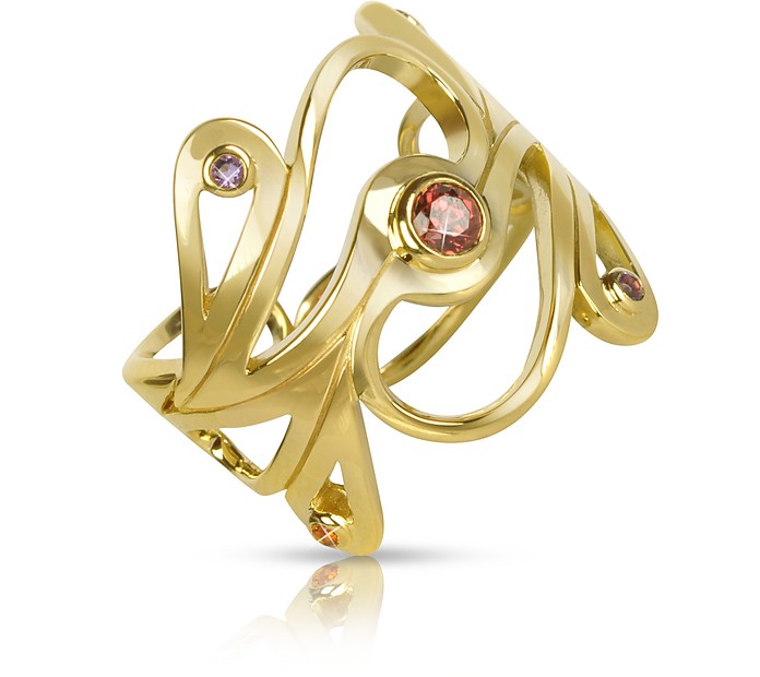 Mari Splash - Ring aus vergoldetem Silber - Sho London