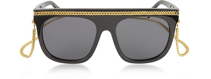 SC0043S Damen Sonnenbrille aus Acetat mit goldfarbener Kette - Stella McCartney