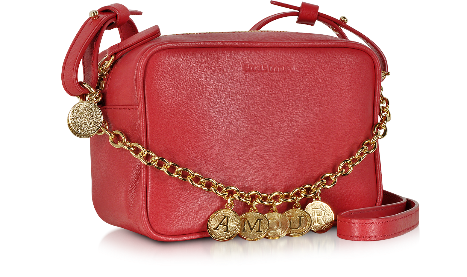 Sonia Rykiel Red Thibault Leather Crossbody Bag at FORZIERI