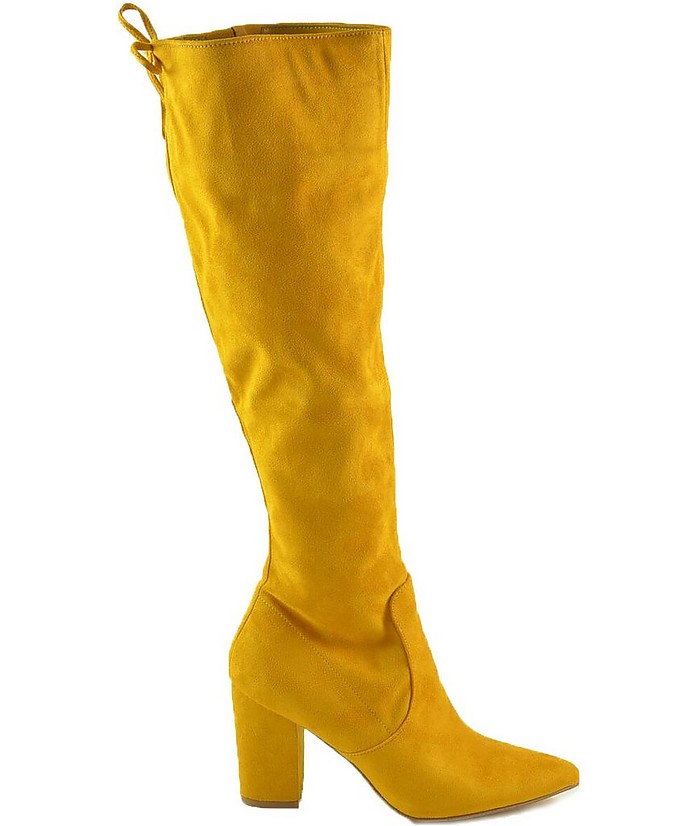 Mustard Yellow Suede Over-The -Knee Boots - Steve Madden