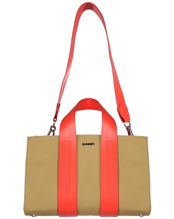 Parallelepiped Canvas Tote Bag - Sunnei