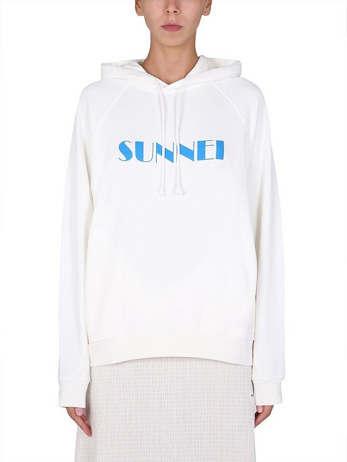 Sweatshirt With Logo Print - Sunnei