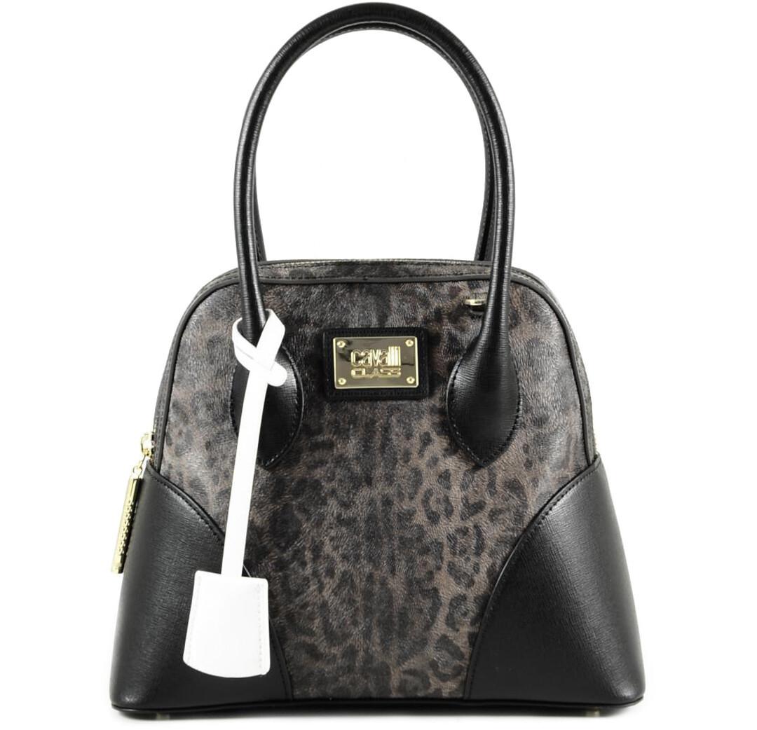 turnering ting indhold Class Roberto Cavalli Animal Print Leather Bowler Bag at FORZIERI