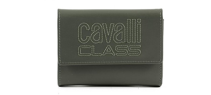Forest Green Leather Signature Women's Flap Wallet - Class Roberto Cavalli