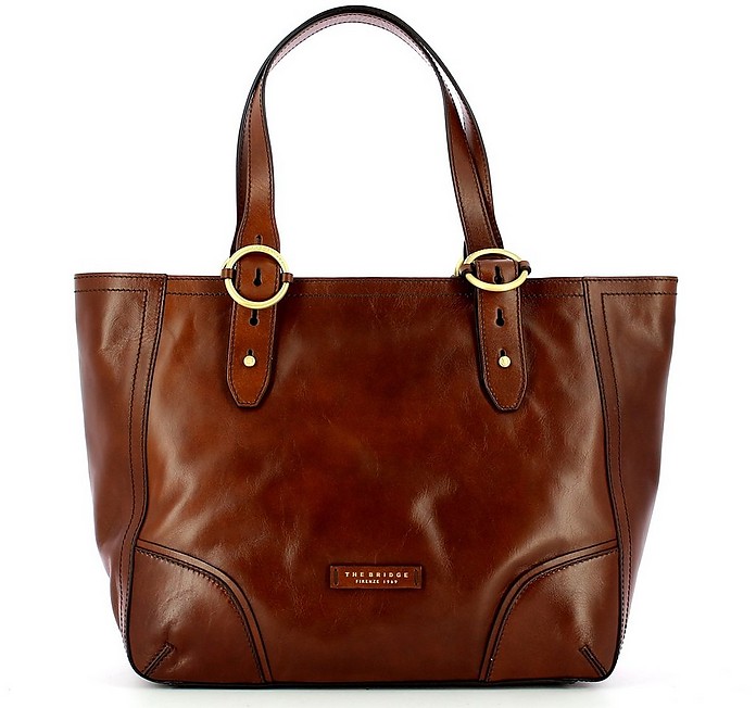Brown Leather Shopping Bag - The Bridge